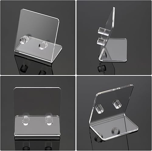 Miniatura 7 de Hipiwe Paquete de 4 soportes de exhibición de monedas militares de acrílico transparente, mini caballete de coleccionista, soporte de medallón para