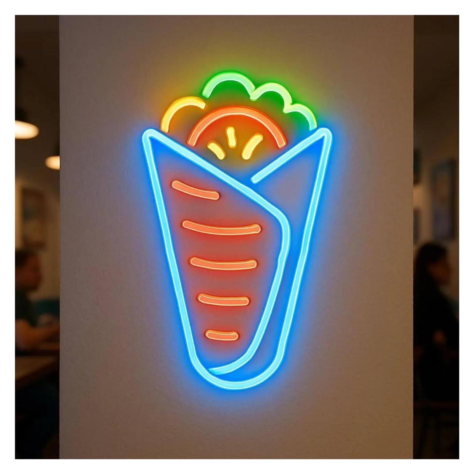 RONGCH Hanging Art Signs Burrito Neon Sign, Restaurant Creativity Cooking Display Light USB Powered Dimmable Food Truck Atmosphere 38cm(Style 2)