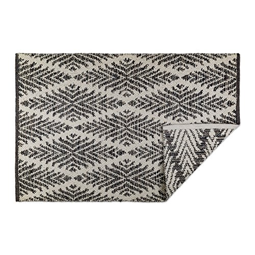 DII CAMZ10424 Indoor Flatweave Cotton Handloomed Yarn Dyed Woven Reversible Area Rug for Bedroom, Living Room, Kitchen, 2x3', Diamond Gray