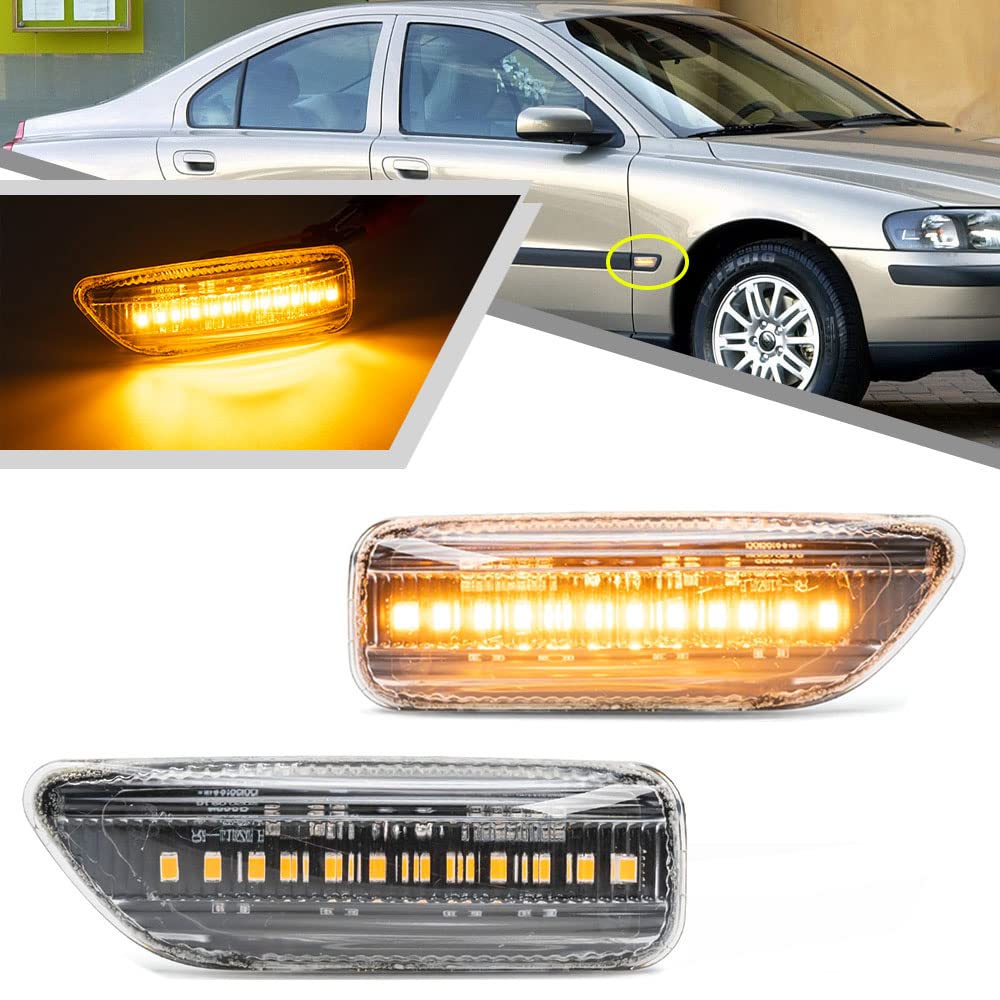 Amazon.co.jp: フルアンバーLEDサイドマーカーライト 2個 Volvo XC90
