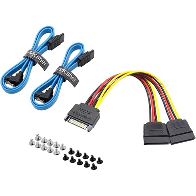 Mcsher 20" Inch 6Gbps SATA 3 Data Cable SATA Power Splitter Cord Mounting Screws Set/HDD SSD Hard Drive Connection Kit