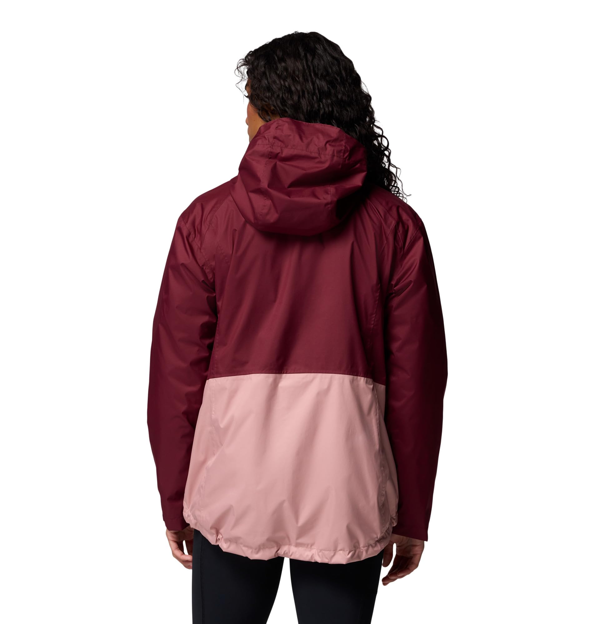 Columbia Damska kurtka Inner Limits 3, wodoodporna kurtka przeciwdeszczowa, bogate wino, gumka do ścierania, różowa, XL