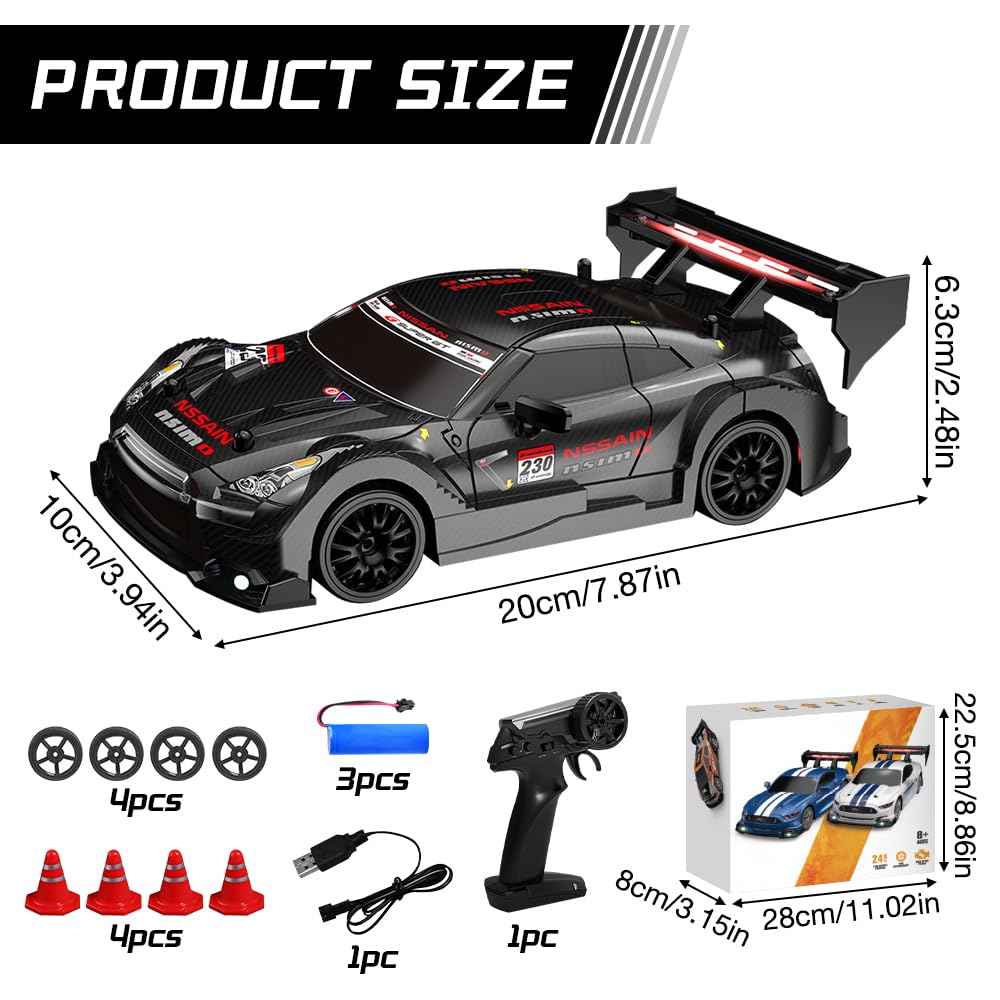 Drift 2.4G 4WD Mini RC Drift Car 1:24 zdalnie sterowany samochód z oświetleniem LED lub pilotem zdalnego sterowania dla dzieci dla chłopców i dziewcząt