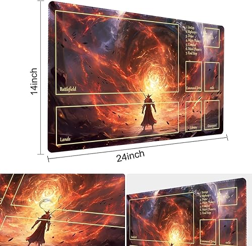 Miniatura 132 de MTG - Tapete de juego de 24 x 14 pulgadas, bolsas de almacenamiento con parte trasera antideslizante, ideal para entusiastas de los juegos de sin