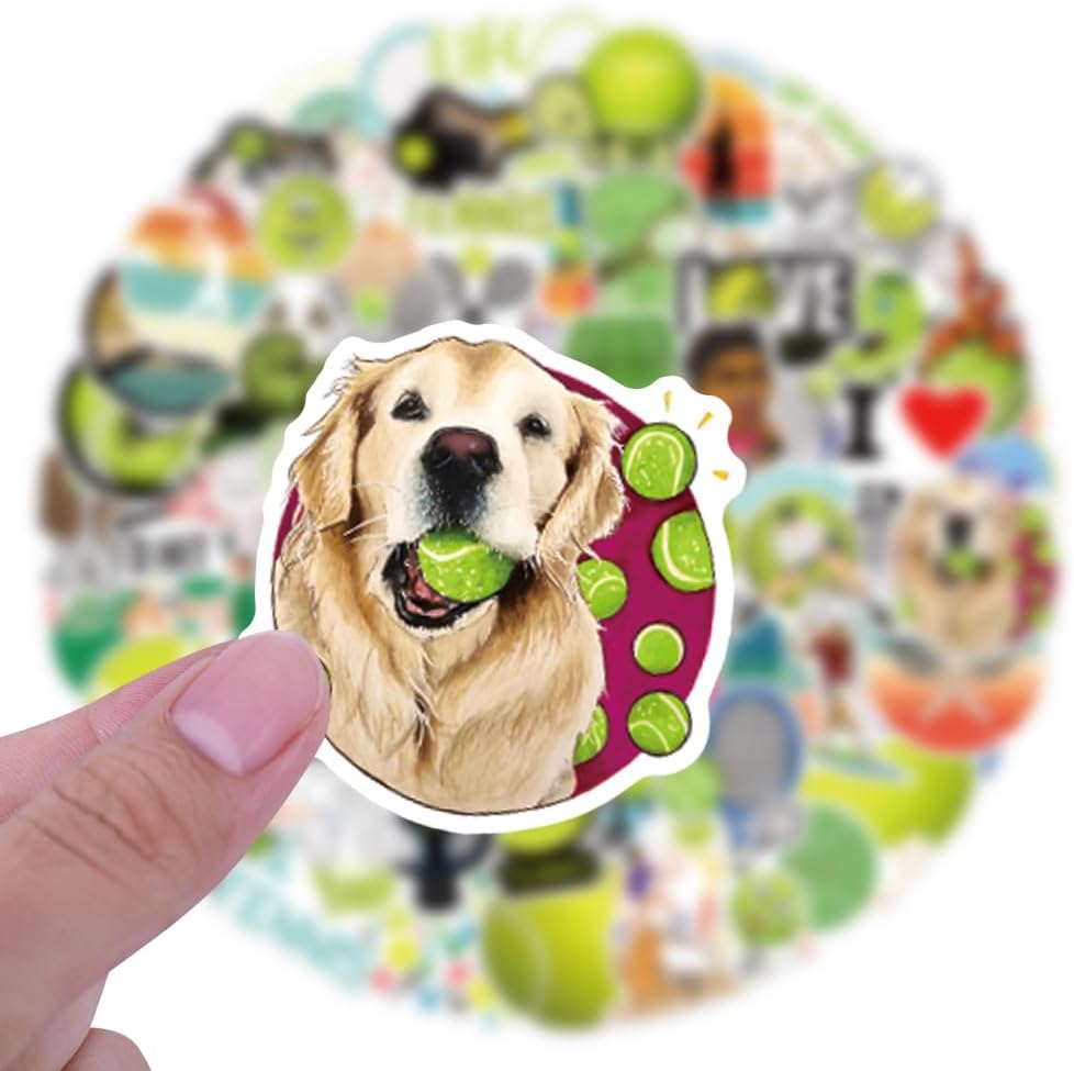 110Pcs Tennis Stickers Vinyl Aesthetics Sticker for Scrapbooking, Diary, Laptop, Bumper, Skateboard, Water Bottle, Computer, Phone, Cartoon, Hard hat, Car Stickers and Decals - Image 3