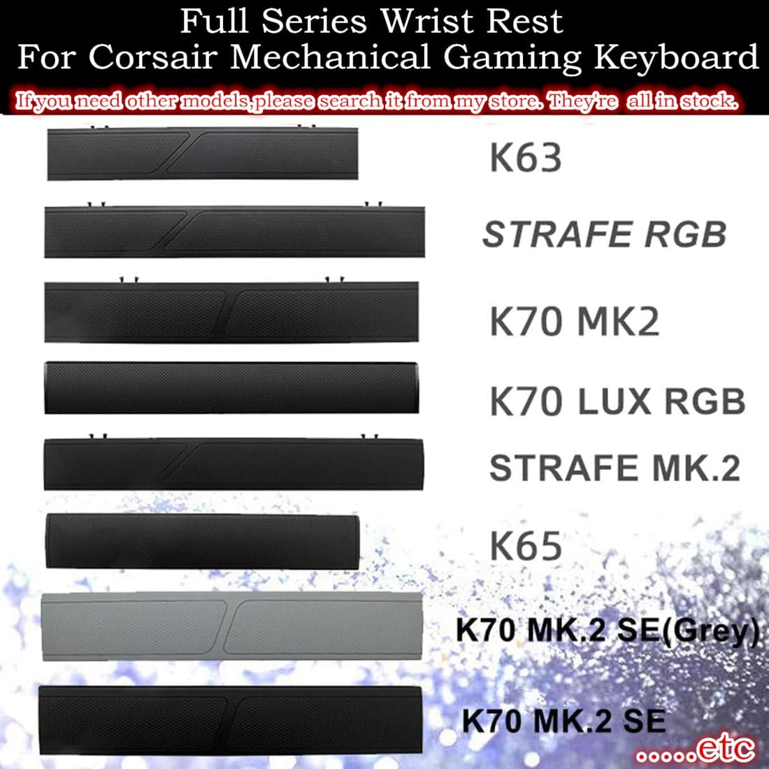 New Wrist Rest for Corsair K95 RGB Platinum XT Mechanical Keyboard Wrist Rest Pad Palm Protection (K95 RGB Platinum XT [Soft])