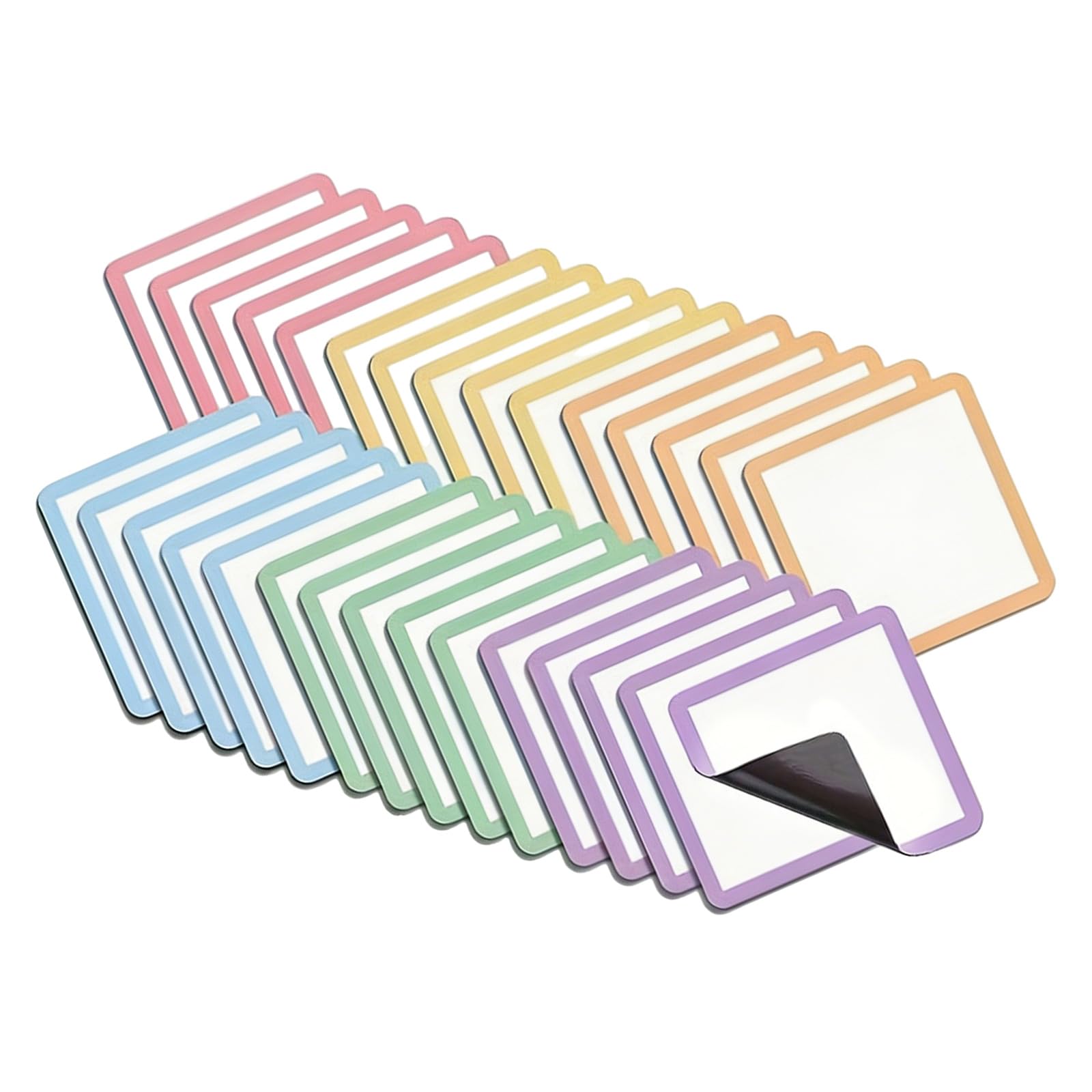 30 Etichette magnetiche cancellabili a secco Set etichette adesive forti in PVC cancellabili per lavagne per frigorifero Superfici metalliche Magnetiche riciclabili