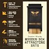 WildYard Wooden Outdoor Bat Box - Single-Chamber Black - Bug Deterrent for Garden - Preassembled Easy Hang for Gardening - Weatherproof Wood for Outdoor Garden Ornaments