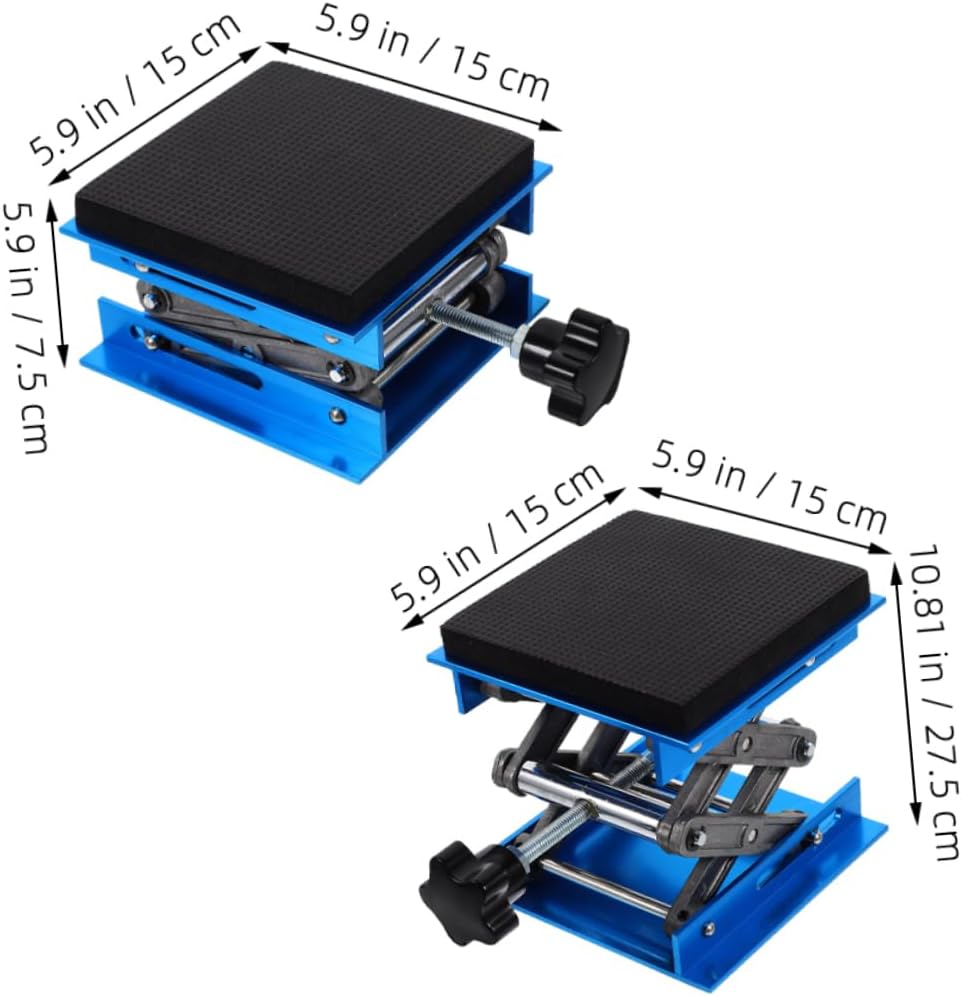 Generic Adjustable Lab Jack Stand Aluminum Lifting Platform with Shock Absorbing Supports Static Load Slip Design for Laboratory Equipment and Woodworking Use