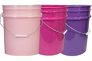 Pink Plastic Bucket 5-Gallon 3-Pack
