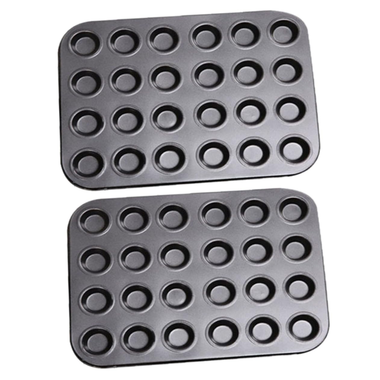 Stampo Muffin Antiaderente 24 Cavità Nero in Acciaio al Carbonio