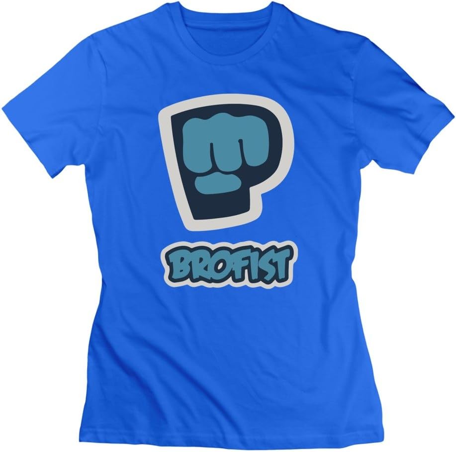 MENEO Women's Brofist Pewdiepie Logo100% T-shirt RoyalBlue XL