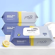 JRM 80 PCS Kitchen Cleaning Wet Wipes, Strong Decontamination Disposable Cloth Towels, Removes Grease, Stains, For Kitchen, Glass, Table Cleaning, Extra Large Household Wet Tissues (Pack Of 3)