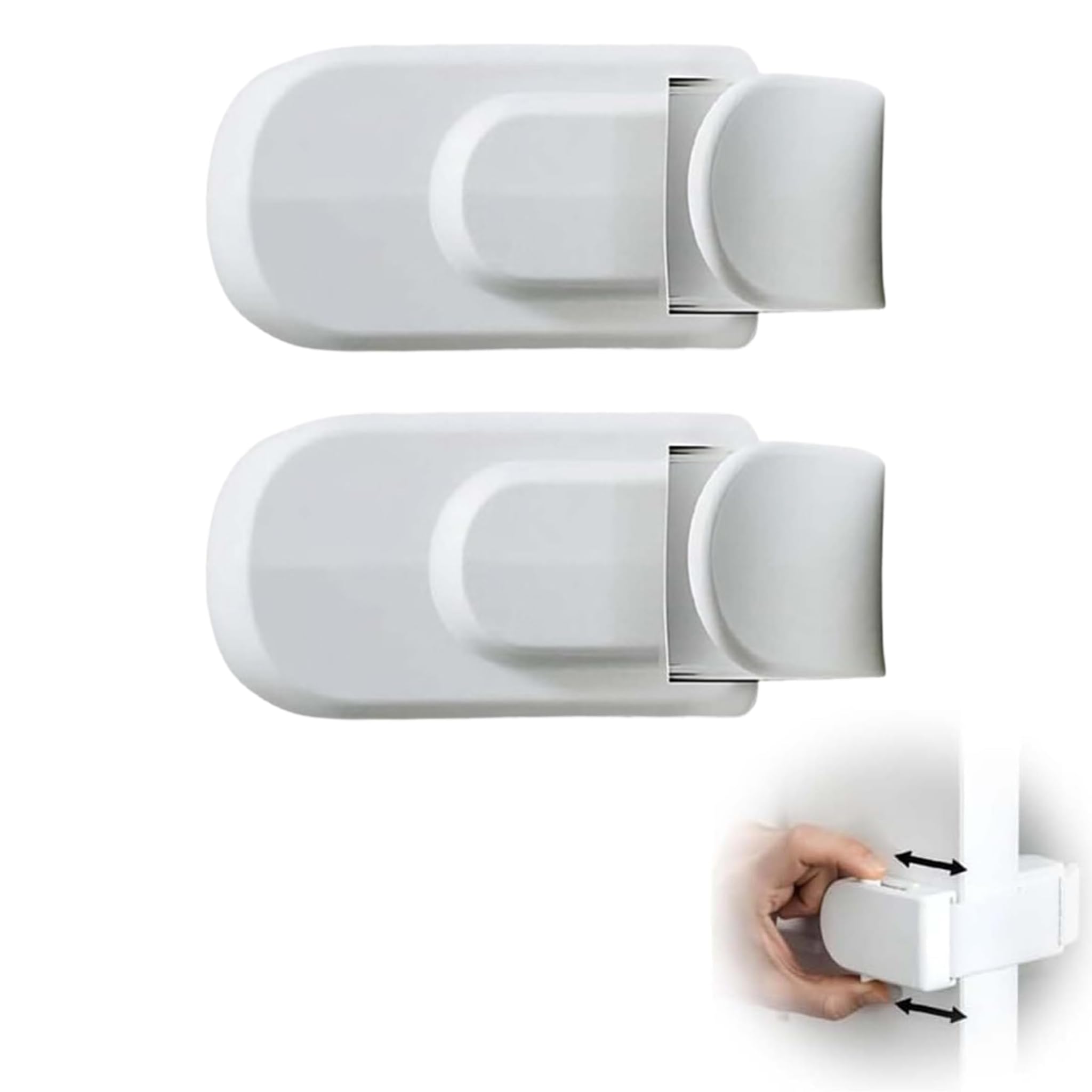 The Snap-On Door Lock Kids Can't Reach or Defeat, Child Proof Door Lock Without Drilling, Simple Install Safety Locks for Toddlers Kids Baby, Dogs & Cats, No Tools or Adhesives (2 Pack)