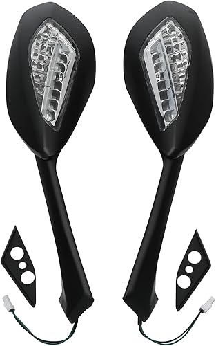 Miniatura 3 de Green-L Espejos laterales retrovisores negros con señal de giro LED para Ducati Panigale V4 2018-2021