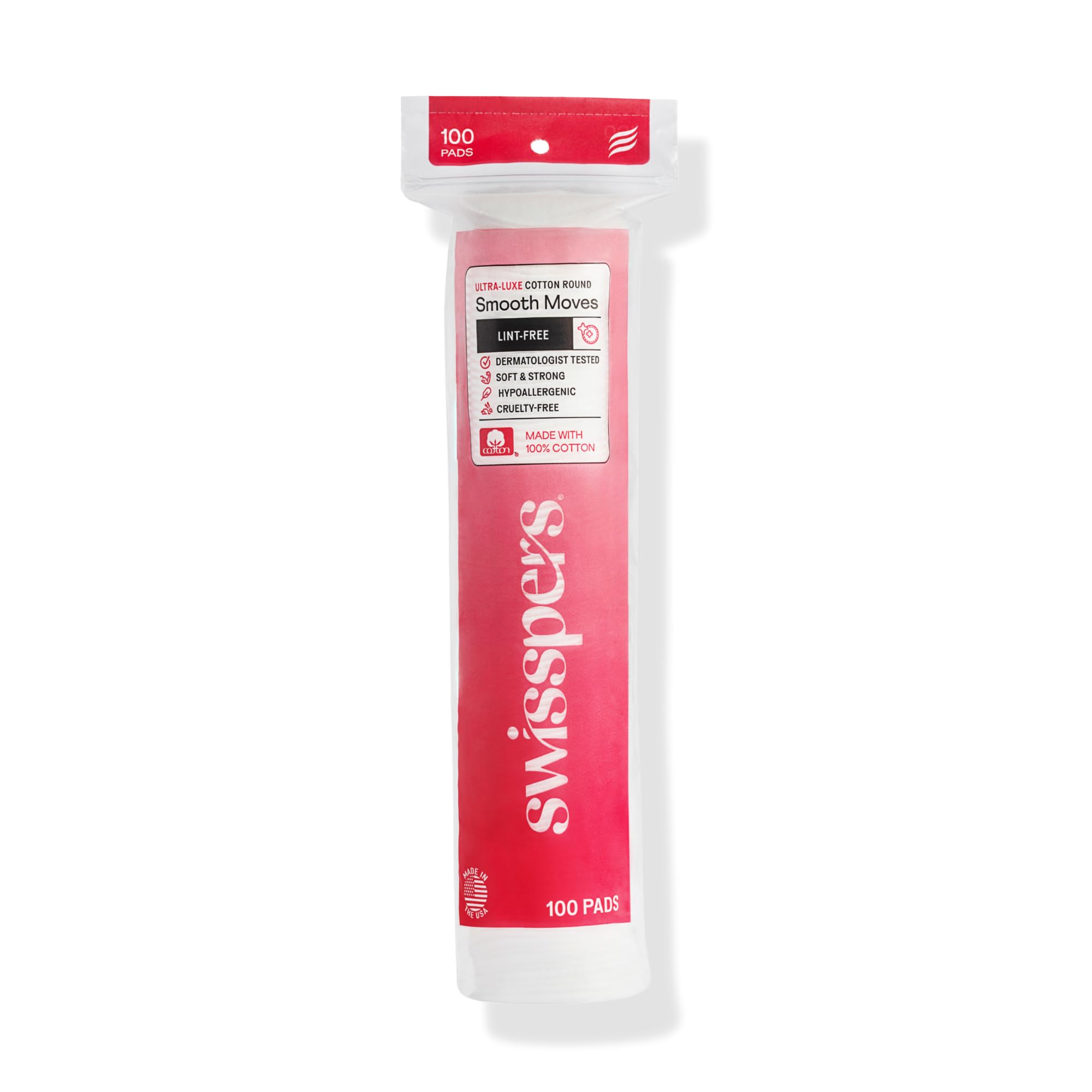 Swisspers Smooth Moves Ultra-Luxe Premium Cotton Rounds (Pack of 1)