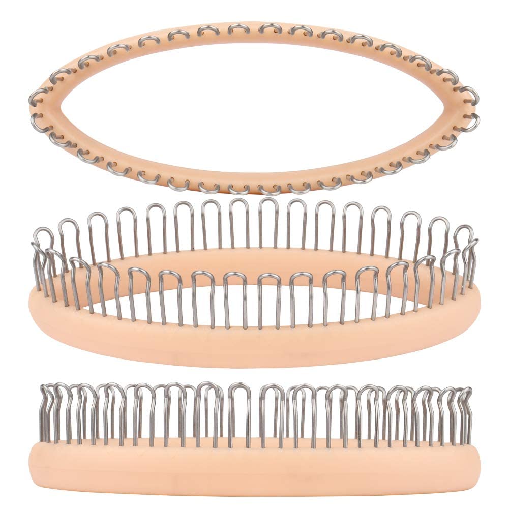 Coopay Set di Telaio per Calzini a Forma Ovale, include 32 Ganci, Telaio Medio, Ganci per Maglieria e Ferri per Cucire per Donne, Uomini, Bambini, Calzini per Bambini