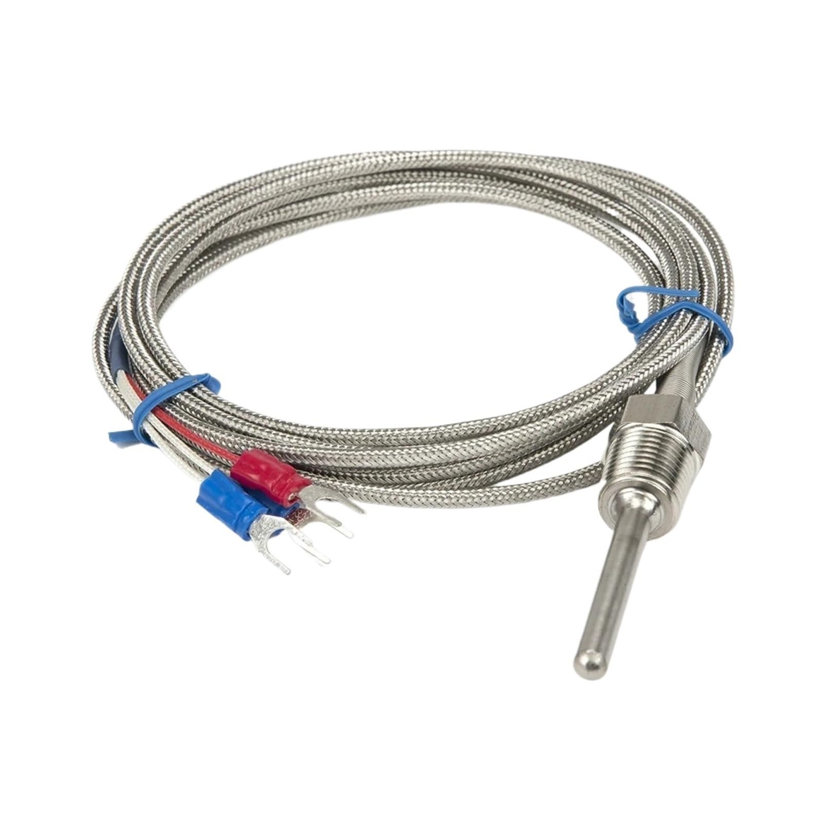 Sensor de temperatura FTARP09 PT100 RTD, cable trenzado metal 2 m, longitud total sonda 50 mm con rosca, 1 ud(M12 1)