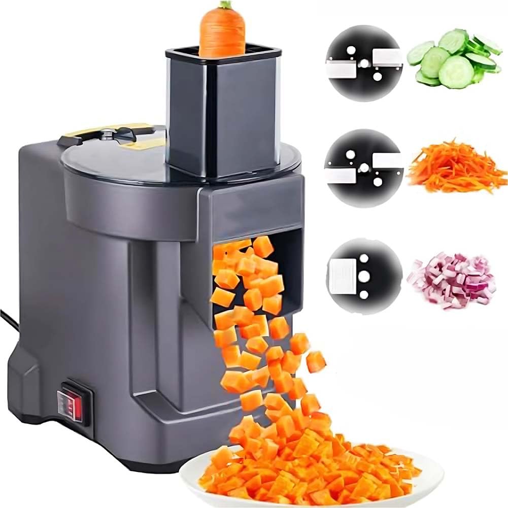 Tritatutto 3 in 1 multifunzione, grande capacità di alimentazione, facile da pulire, lame sostituibili per triturare, tagliare a cubetti e affettare