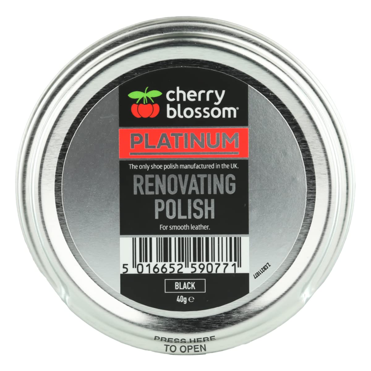 Cherry Blossom Renovating Polish | Black | 40g | A shoe polish formulated to restore the appearance of fading leather footwear