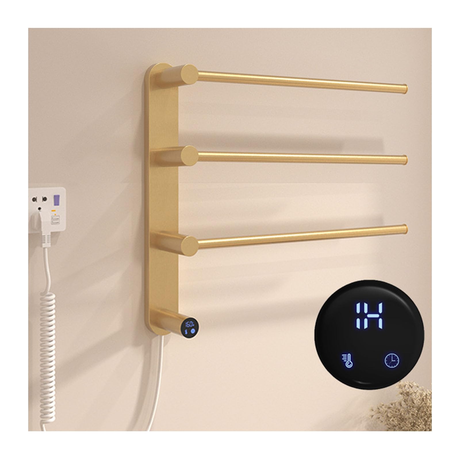 Sèche-serviettes doré 3 barres pour une routine matinale chaleureuse et cosy