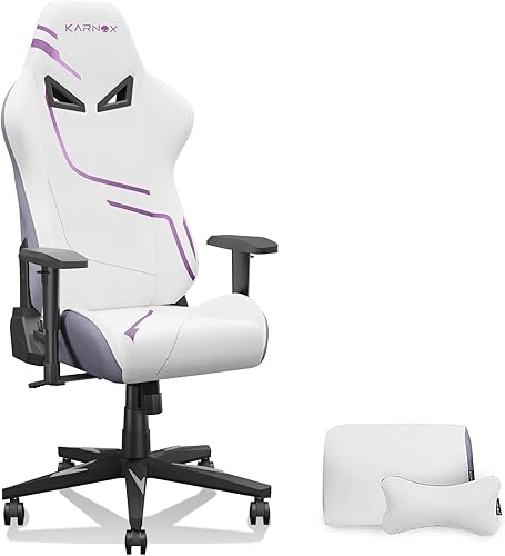 Miniatura 13 de KORNOX - Silla ergonómica de tela con reposapiés para adultos, silla de oficina con respaldo alto, silla de juegos de carreras de tela ajustable en