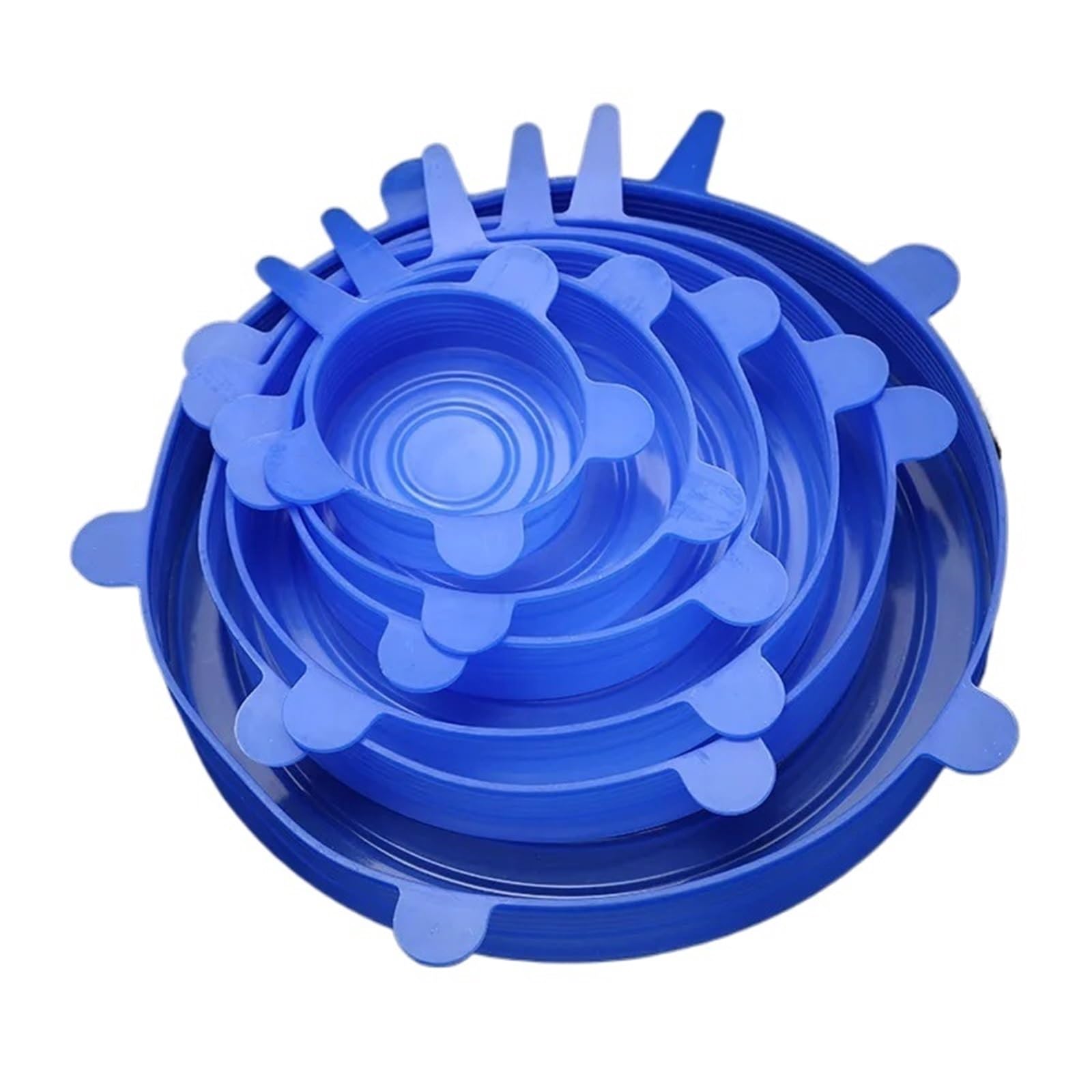 3Sets Reusable Silicone Cover Stretch Lids Airtight Food Wrap Covers Keeping Fresh Seal Bowl Stretchy Kitchen Cookware for Bowls Jars(Blue)