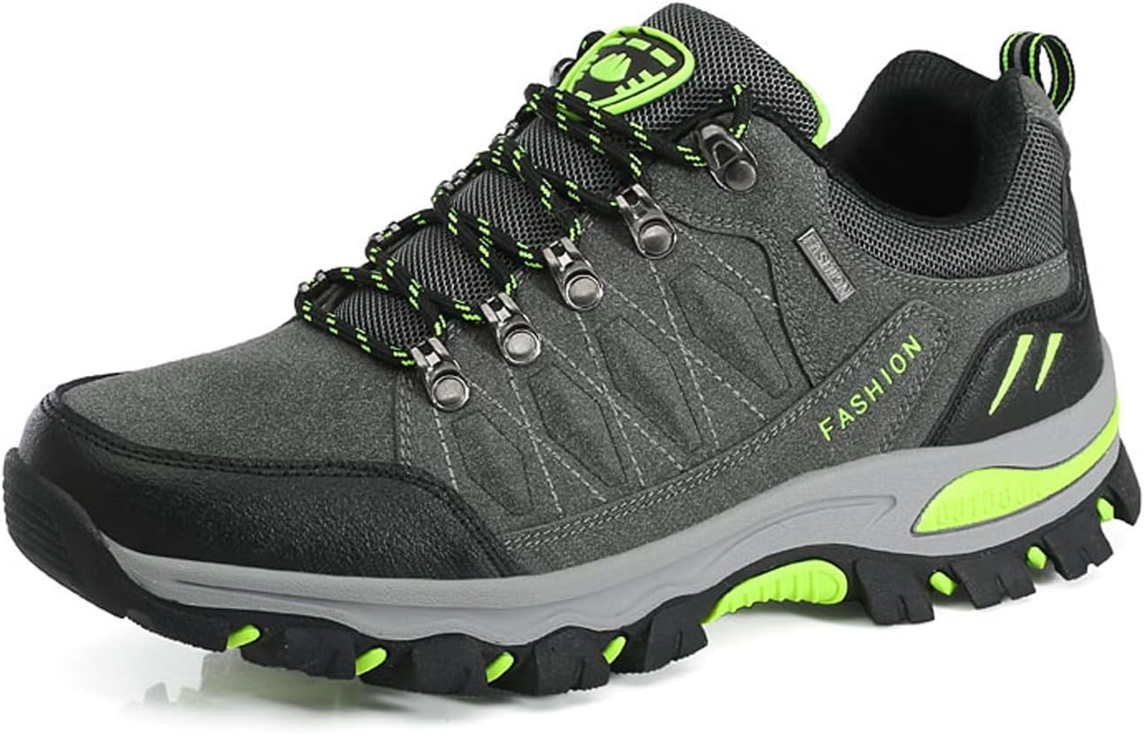 Hiking Boots Lace-up Waterproof Non-Slip Outdoor Sports Men Women Mountain Trekking Shoes for All Season Walking Travelling Backpacking Camping Biking , Dark Grey, 9 UK