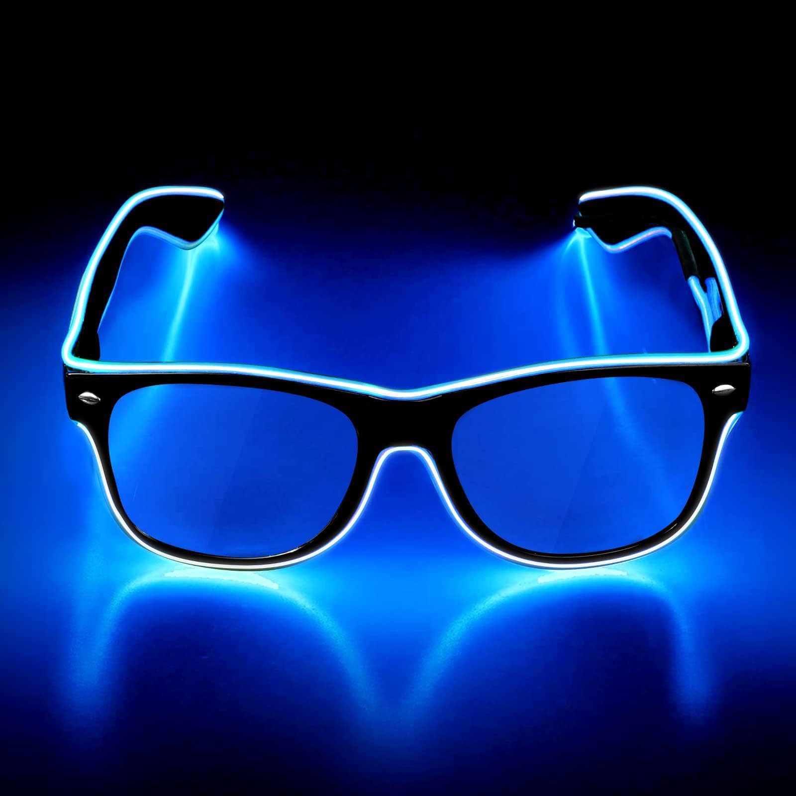 flintronic LED Glasses, Flashing LED Sunglasses Costumes, LED Glasses, 4 Modes, Ergonomic Design & High Comfort, with EL Wire, Suitable for DJ Parties, Live Concerts, Rave Parties, etc