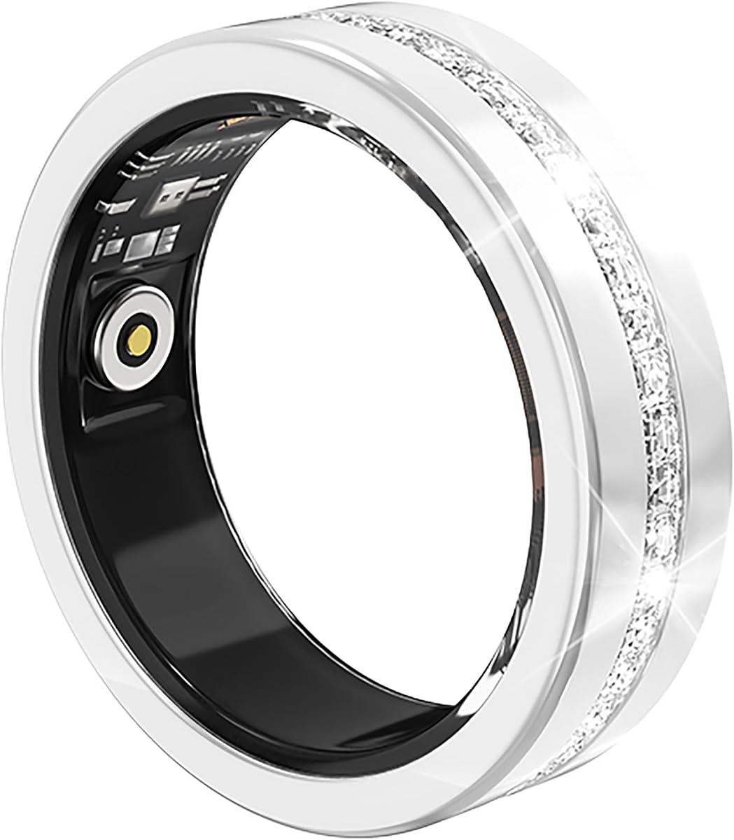 Smart Fitness Ring for Women Diamond Ring Activity Tracker Heart Rate Monitor Sleep Tracker Smart Rings Pedometer Step Counter Calorie Counter Exercise Ladies Rings for Women