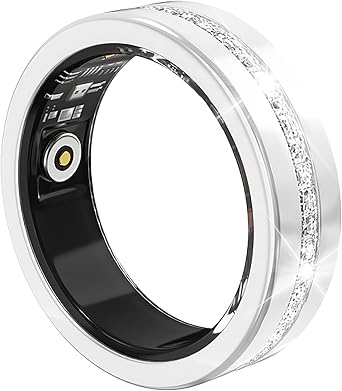 Smart Fitness Ring for Women Diamond Ring Activity Tracker Heart Rate Monitor Sleep Tracker Smart Rings Pedometer Step Counter Calorie Counter Exercise Ladies Rings for Women