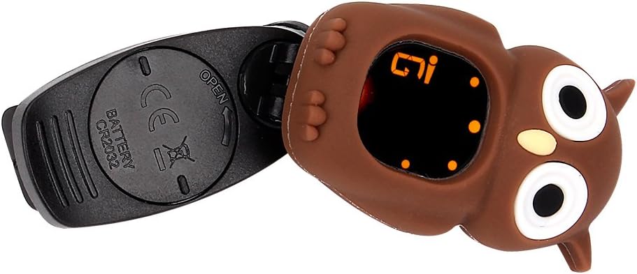 Easy Control Electric Violin Clip on Tuner Cute Owl Cartoon Acoustic Guitar Tuner, Brown : Musical Instruments