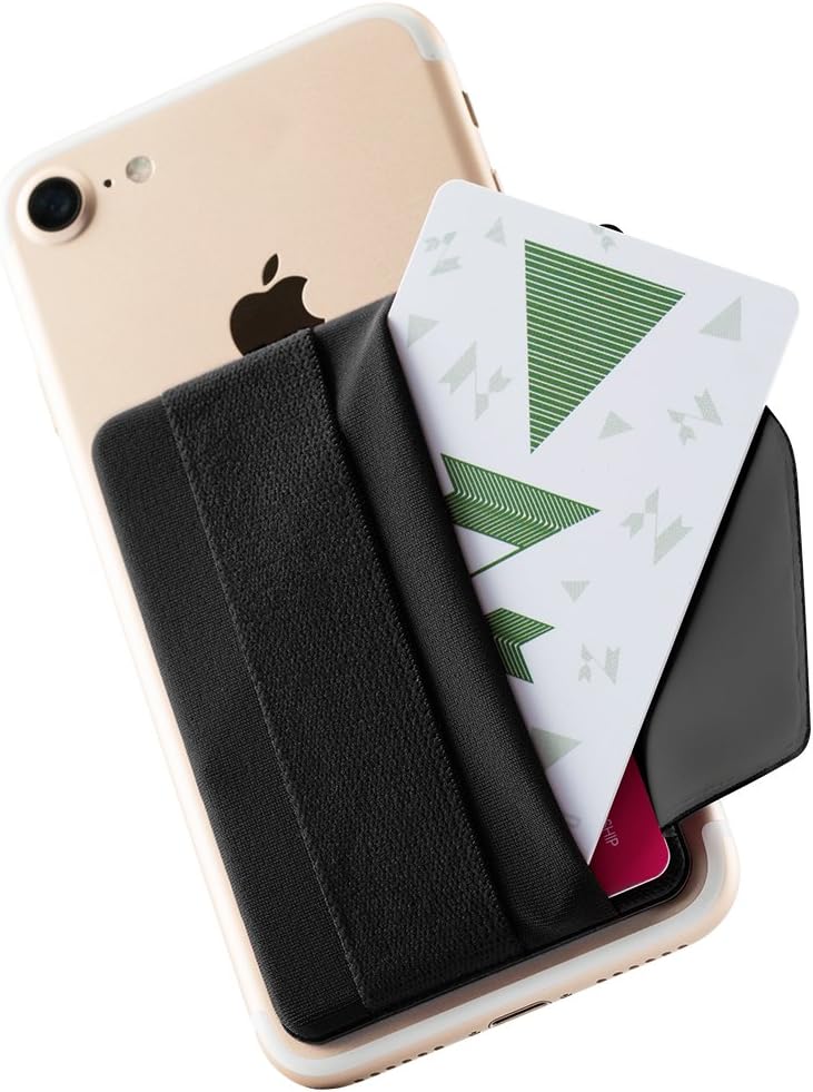 Phone Grip Card Holder with Flap, Phone Wallet Stick On, Adhesive Card Holder, Finger Strap for Phone, Sinji Pouch B-Flap