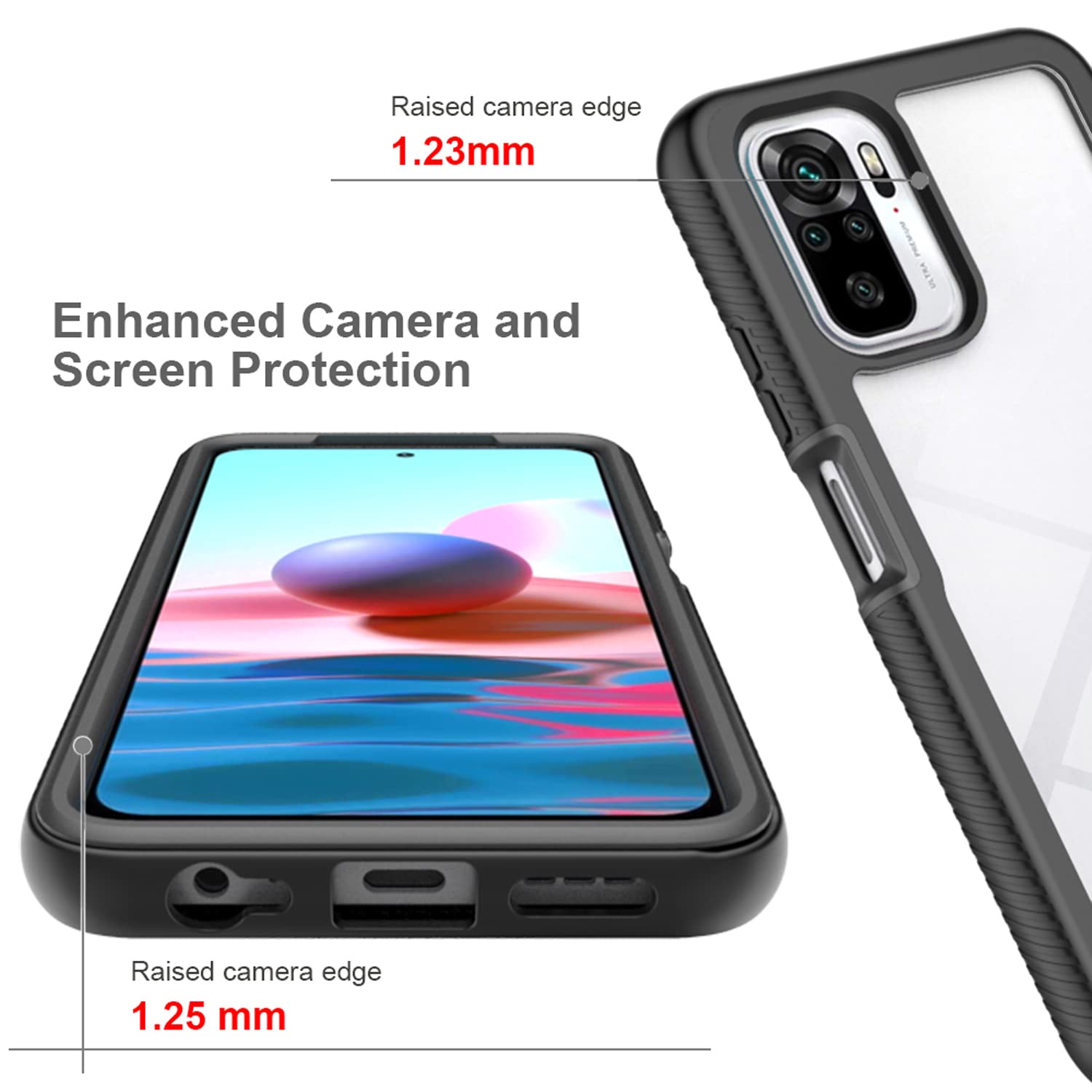 XINYEXIN Custodia per Xiaomi Redmi Note 10 4G / 10s 4G, Cover a Libro in Pelle PU con Blocco RFID, Slot per Carte, Supporto, Protezione Completa Antiurto - Rosso