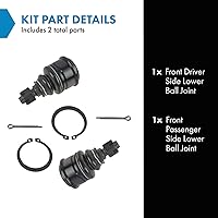 Vista 201 de TRQ, junta de rótula inferior delantera para el lado del conductor y del acompañante