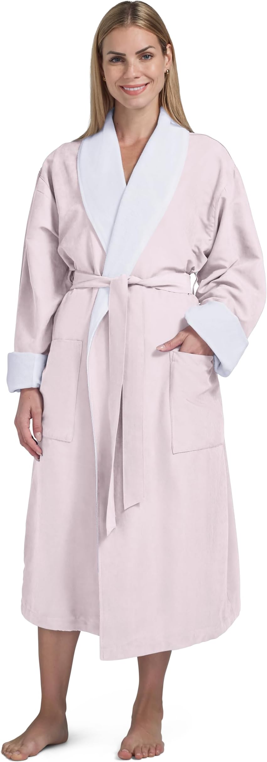 Boca Terry Women's Robe, Luxury Microfiber Bathrobe, Long Hotel Spa Robes for Women, Regular and Plus Sizes