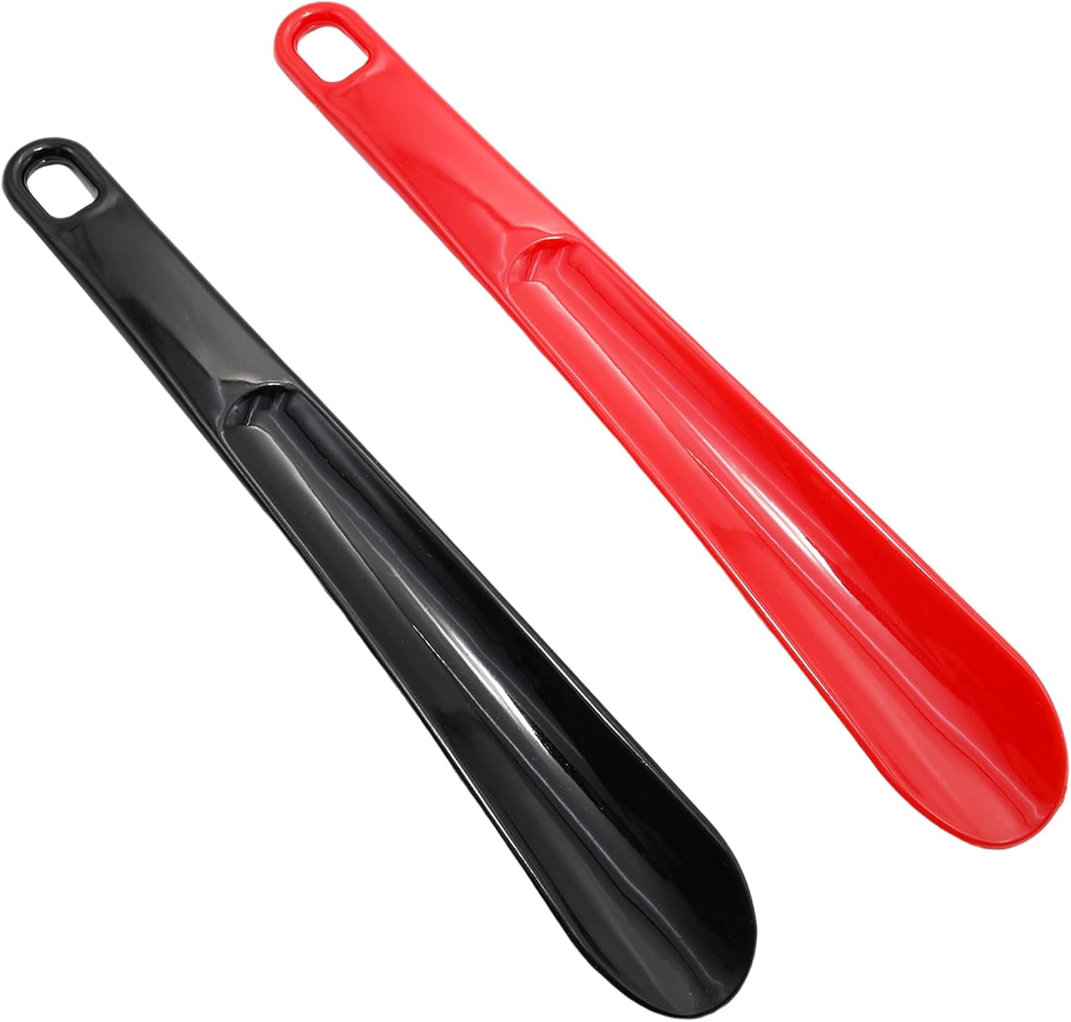 2 Pcs Plastic Shoe Horns 9.8 Inch Portable Long Handle Shoe Spoons