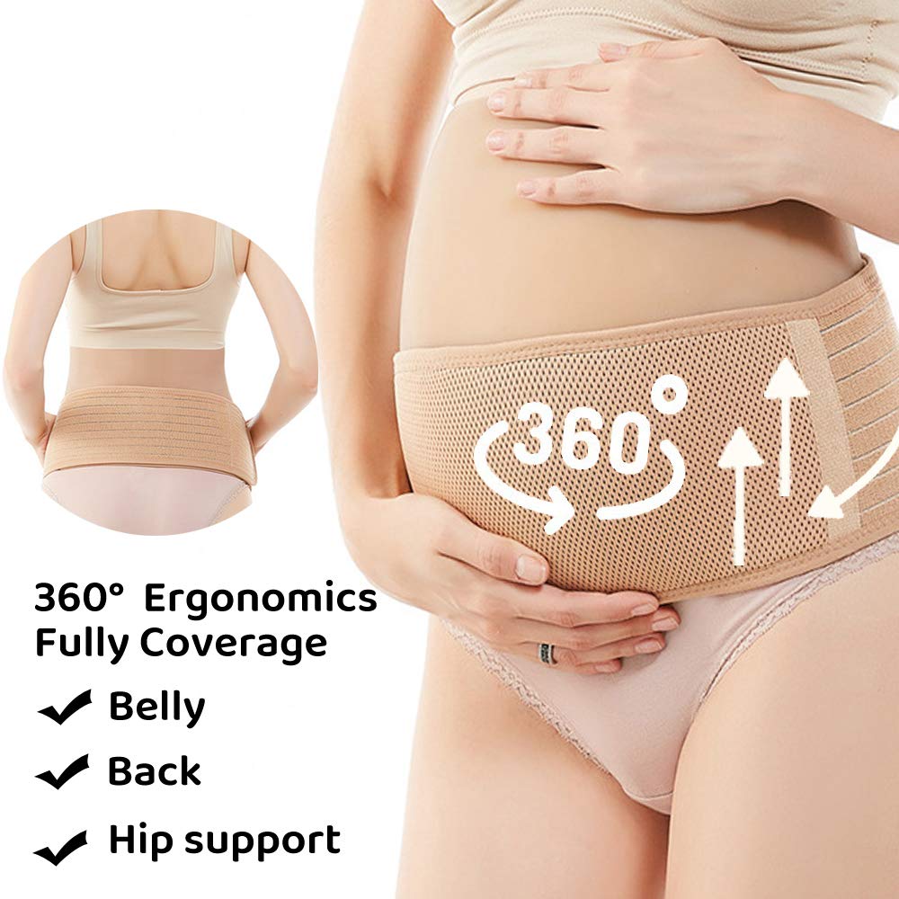 Maternity Belly Band for Pregnancy, Belly Support Belt, That Provides Hip, Pelvic, Lumbar and Lower Back Pain Relief, Maternity Belt Set Inlcudes Pant Extender & Bra Extender(Grey) : Clothing, Shoes & Jewelry