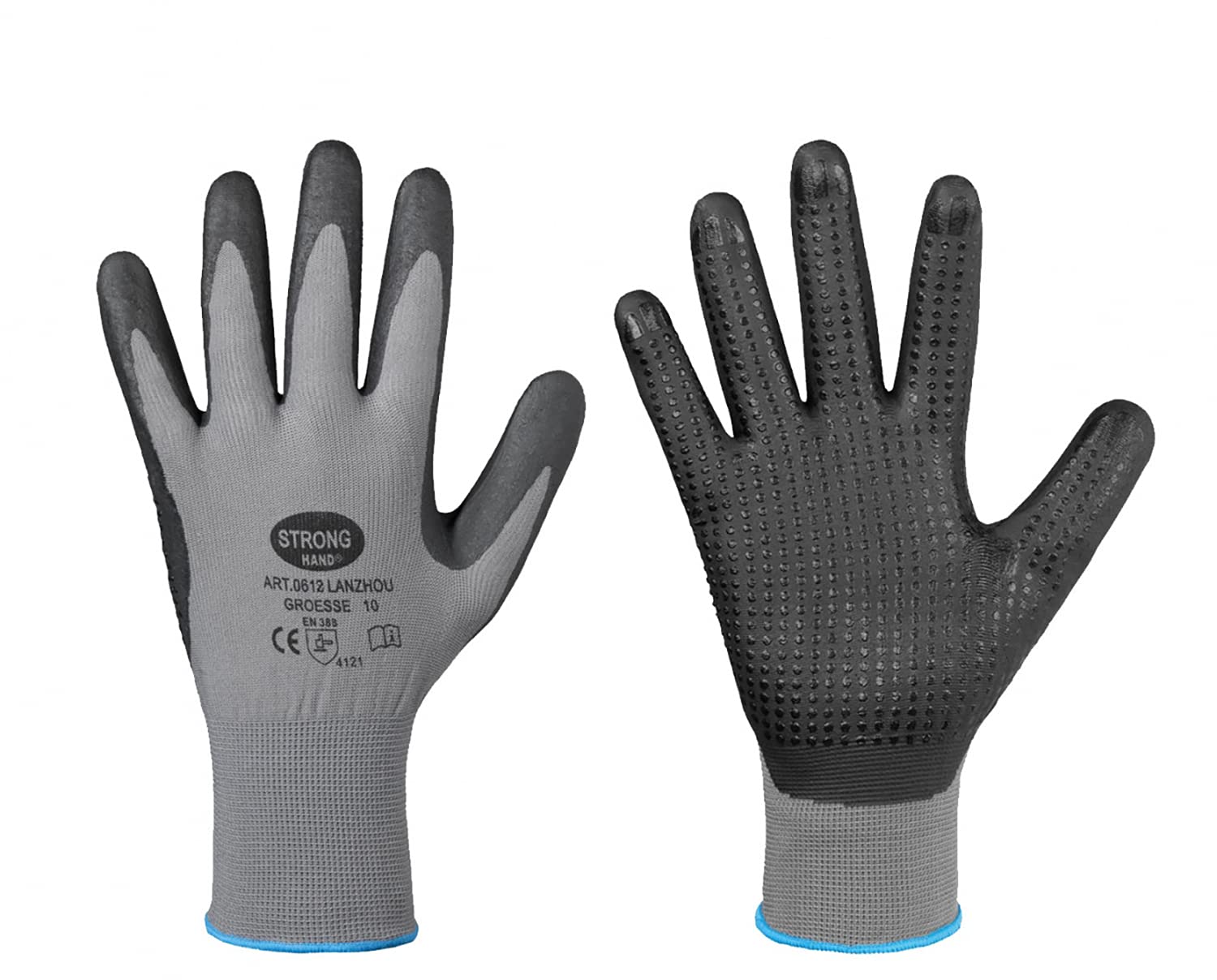 Guantes de micro-nitrilo espuma LANZHOU negros con puntos de agarre 2