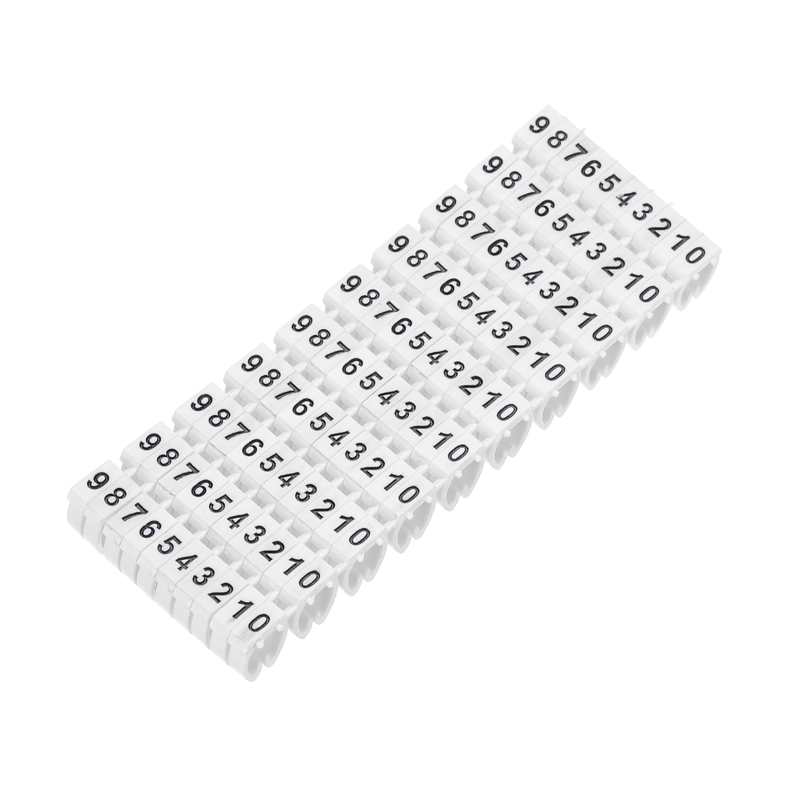 sourcing map 100Pcs Wire Label, 0-9 Digital Cable Labels Tags M-3 Type, White