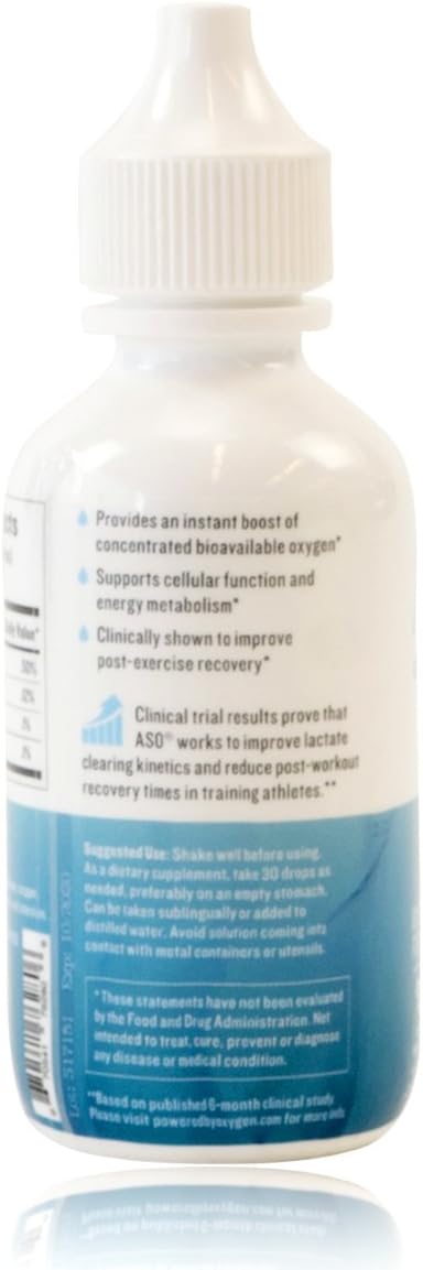 ASO 35% 350,000ppm Activated STABILIZED Liquid Oxygen 2 OZ Bio-Available Oxygen-Enhanced Formula