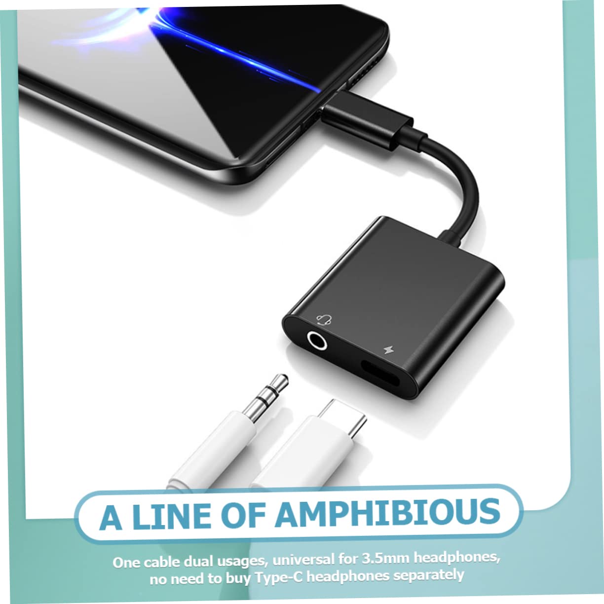 UKCOCO 4pezzi Adattatore Usb c Jack Audio e Carica Accessorio Con Pd Compatibile Con Cuffie Cavo Tpe Flessibile Per Trasmissione Audio Chiara e Uso Sincro