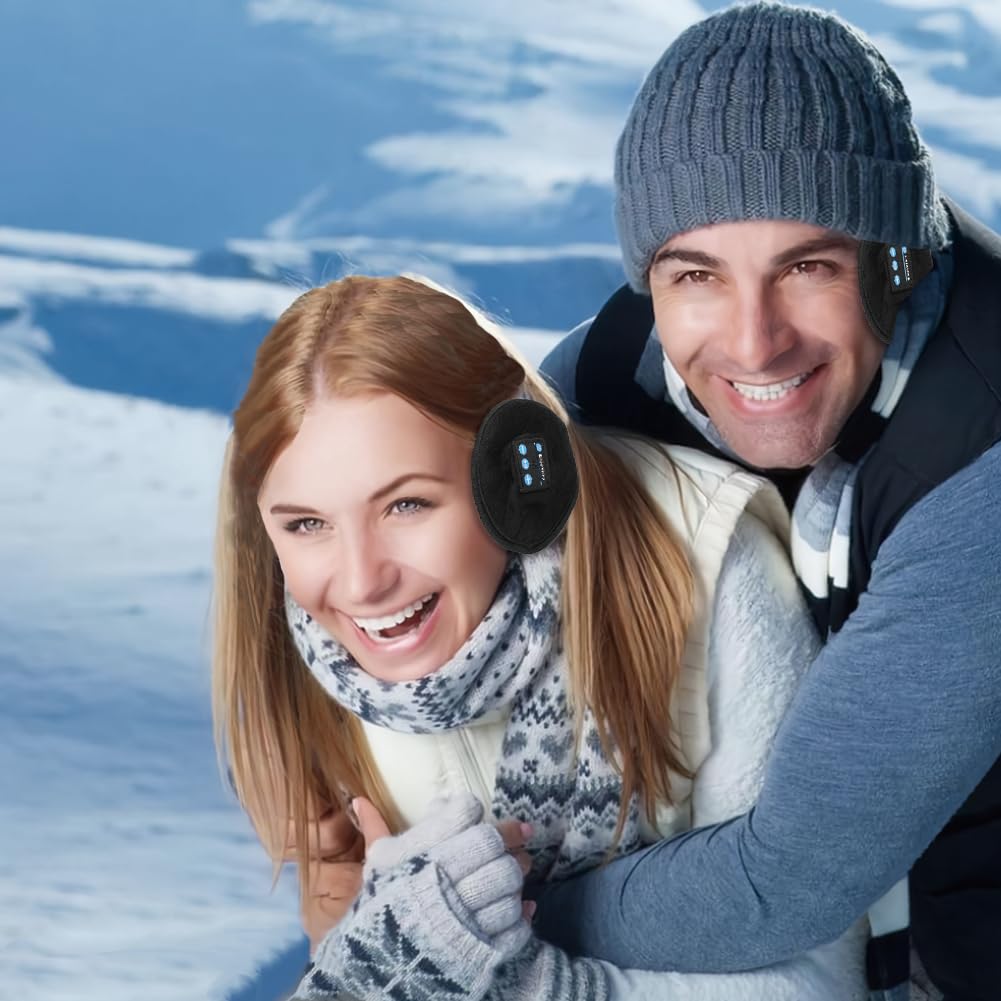 Tiiyee Calentadores De Oídos Bluetooth, Piel Suave Música De Invierno Orejeras Orejeras Inalámbricas Auriculares Auriculares Recargables Amigables Calentador De Oídos Para Deportes