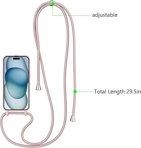 Miniatura 83 de ZTOFERA Funda para iPhone 13 Pro con correa, funda cruzada para teléfono con cordón ajustable para el cuello para el hombro, silicona suave a prueba