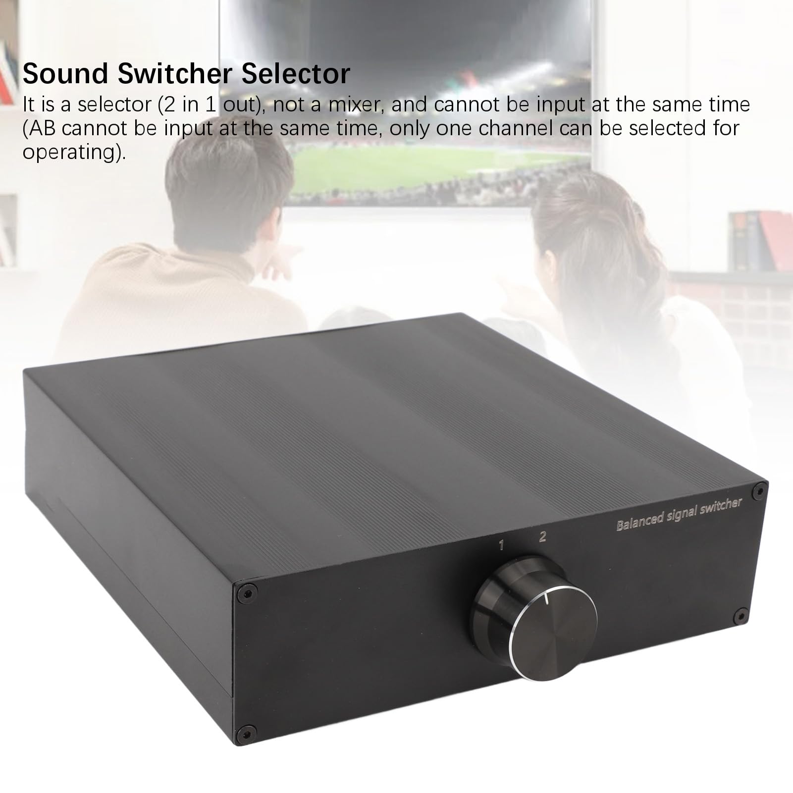 Generic Conmutador de Sonido XLR Balance 2 en 1 Salida para Sistemas Estéreo de Alta Fidelidad, Selector Robusto para Profesionales en Instalaciones de