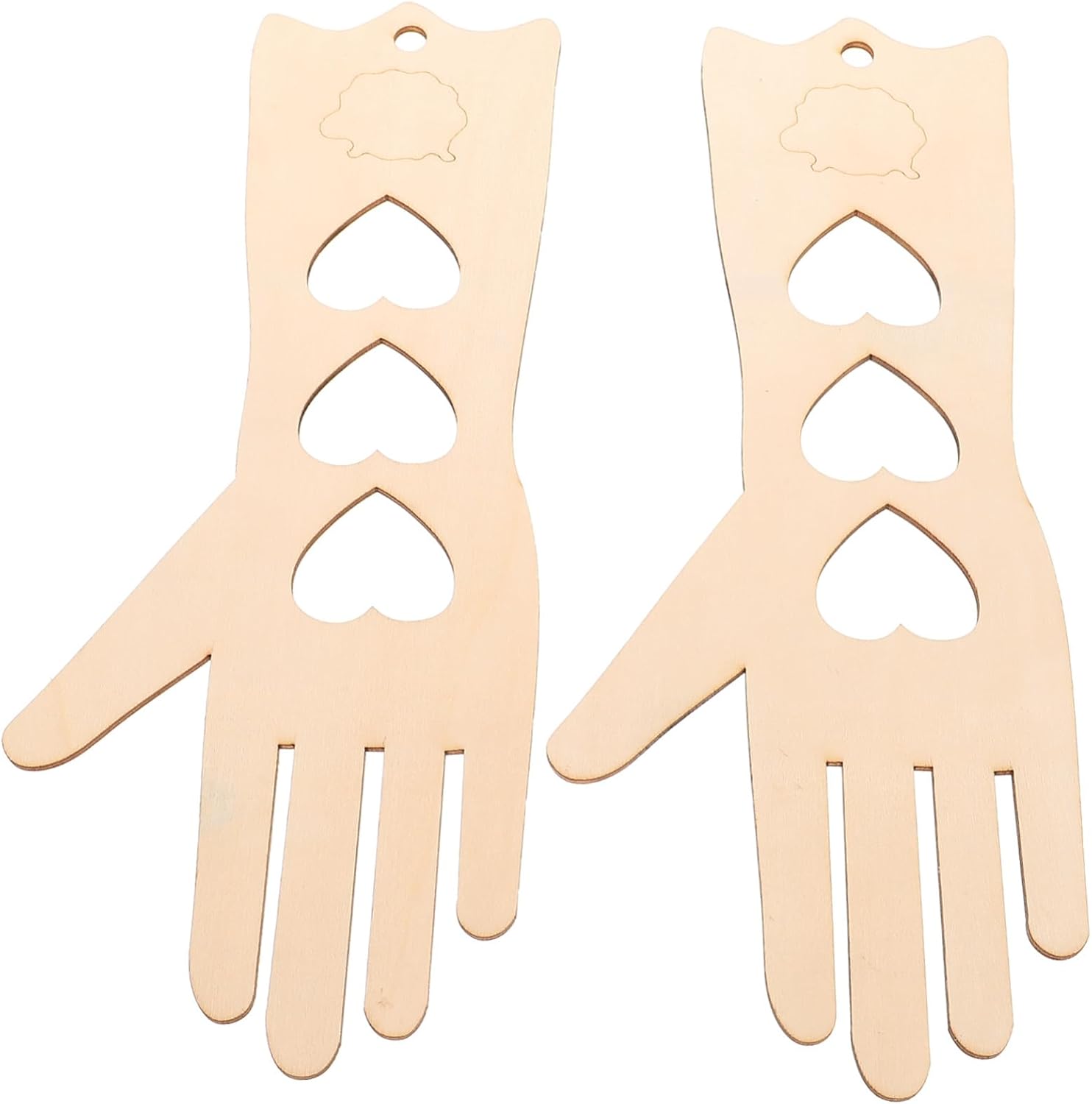 TEHAUX 1pair Natural Wooden Mitten Blockers Knitting Support Frame for Gloves Hollow Pattern Design for Knitters Finish Handmade Projects Crafting Display