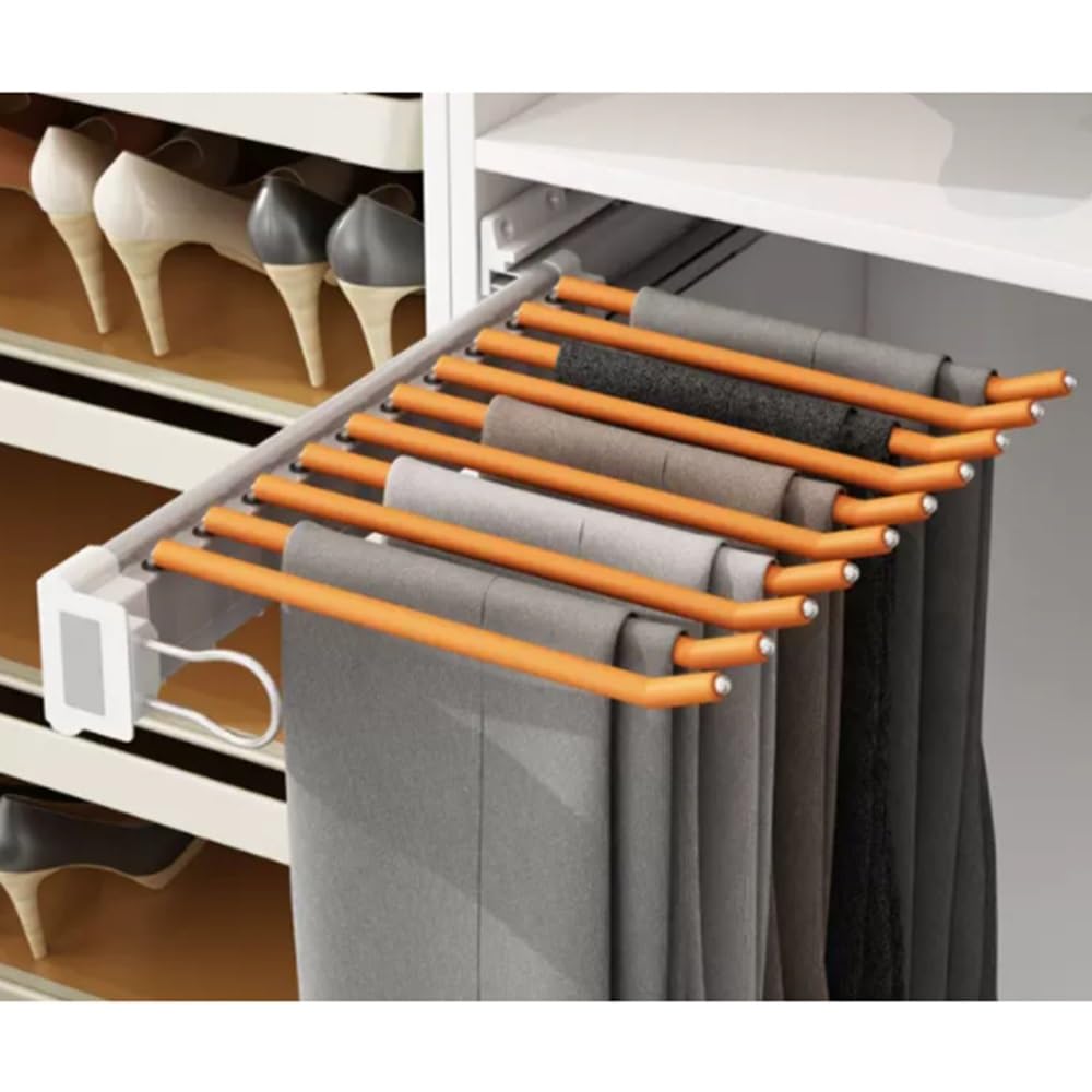 Porte-pantalons coulissant pour optimiser les petits placards
