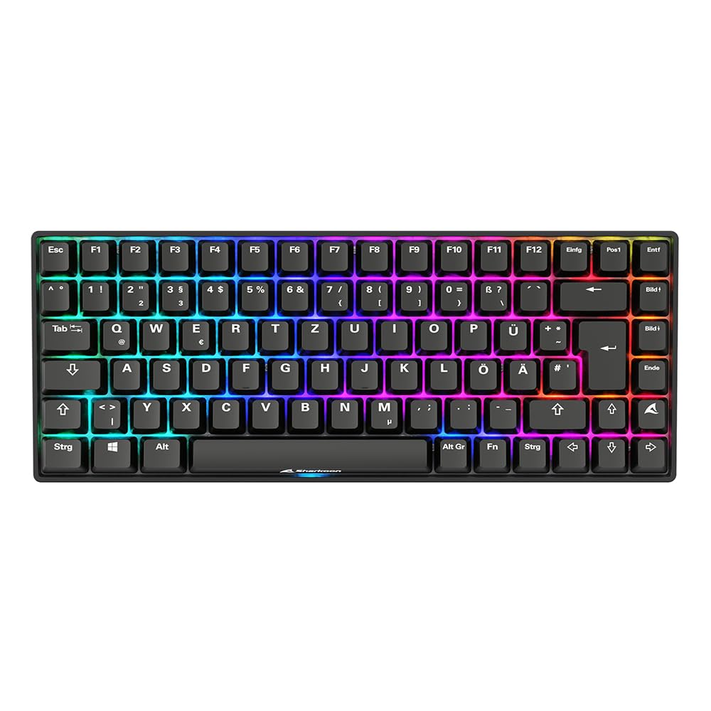Sharkoon Skiller SGK50 S3 PBT Schwarz RGB Gaming Keyboard Gateron G PRO 3.0 Yellow 75% Layout