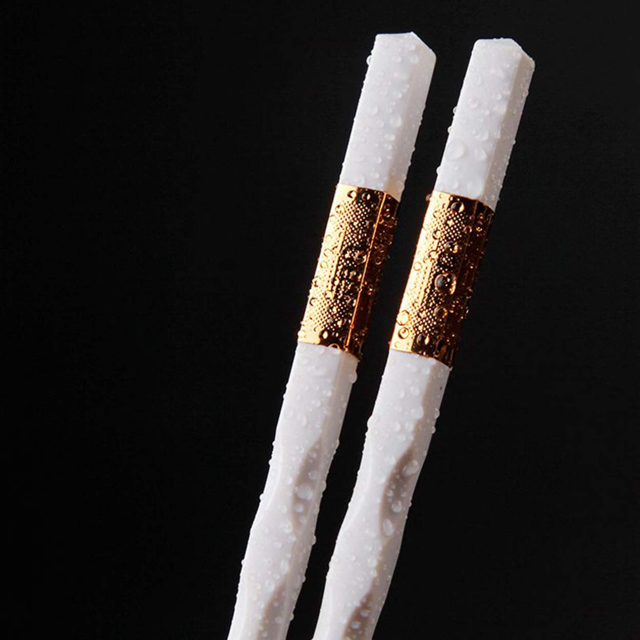 Alloy -Essstäbchen Fiberglass -Stäbchen - 10 Paare Japanischer Stil wiederverwendbarer Stäbchen Set - 9,5 "/24,2 cm Wärmefestigkeit Nicht -Bieststäbchen für Sushi -N F