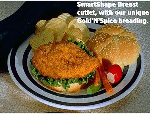 Brakebush Chicken, Fully Cooked SmartShapes, Gold'N'Spice Breaded Chicken Breast Cutlet, 5 lb, (Pack of 2)